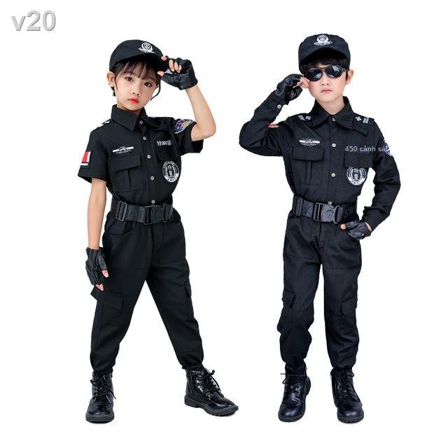 ▩▼Trẻ em quần áo cảnh sát đặc biệt phù hợp với bé trai và gái Quân phục hình sự Halloween trang nhập vai chuyên nghiệp