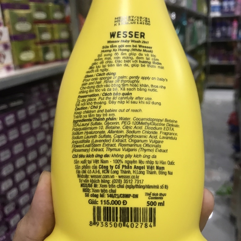 Sữa Tắm Gội Wesser 2in1 Hương Cỏ Xạ Hương 500ml