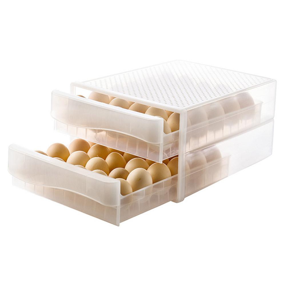 jiujoxi Super-large Eggs Case Refrigerator Egg Storage Box Durable Plastic Egg Container for Kitchen Refrigerators Motor Homes Campers