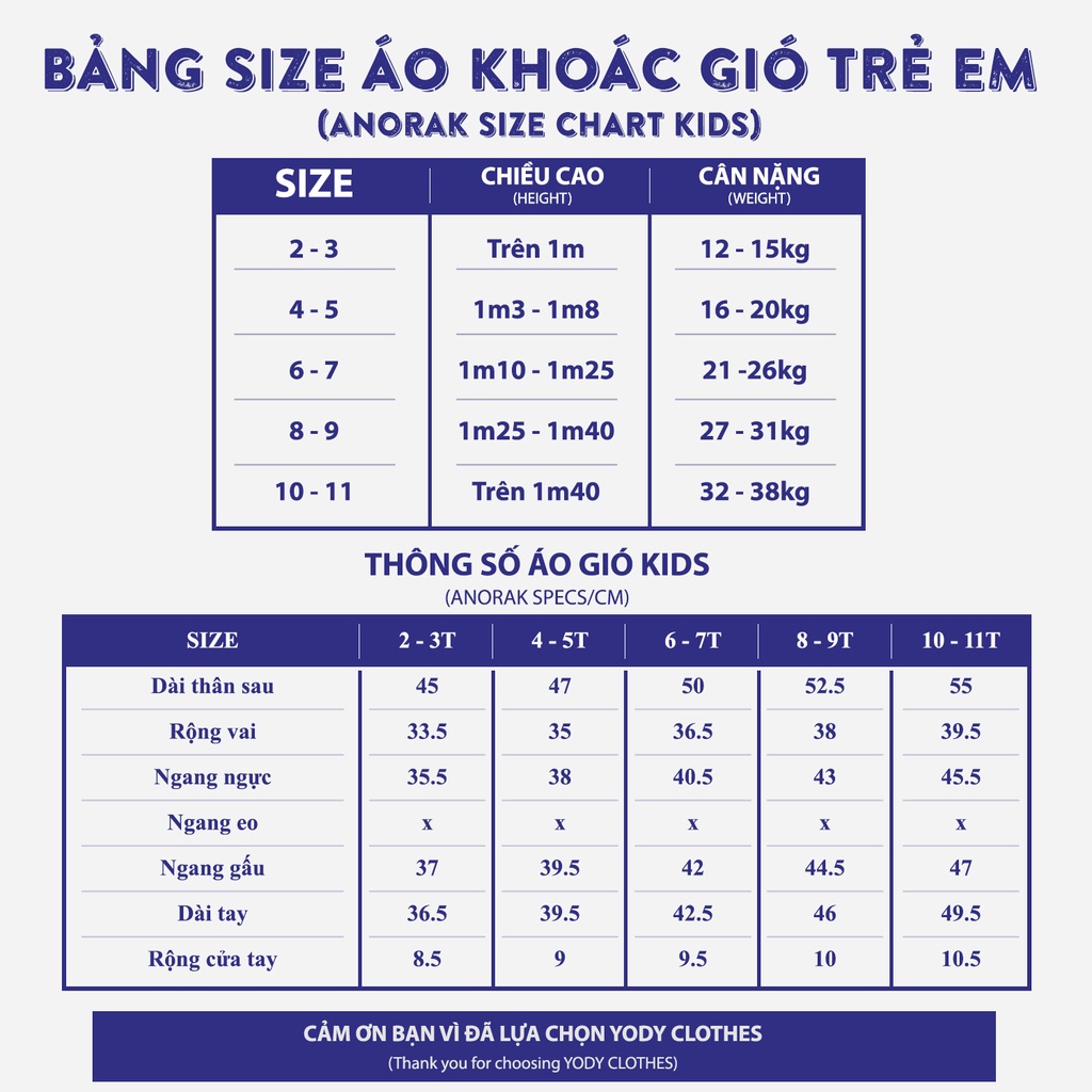 Áo khoác gió trẻ em trượt nước thông minh YODY chất liệu vải gió gấp gọn AKK5021