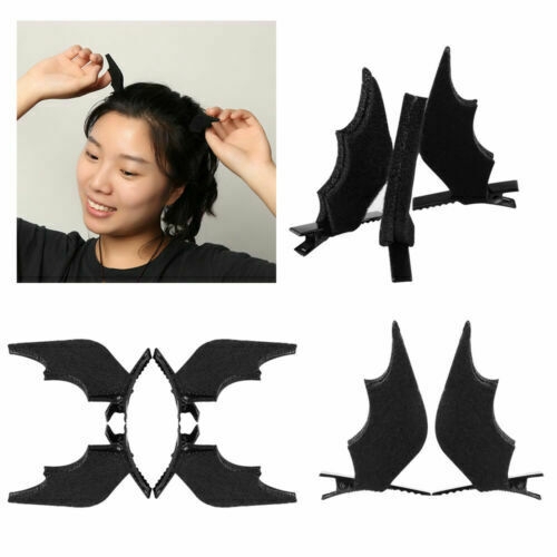 Cặp kẹp tóc cánh dơi màu đen hóa trang halloween