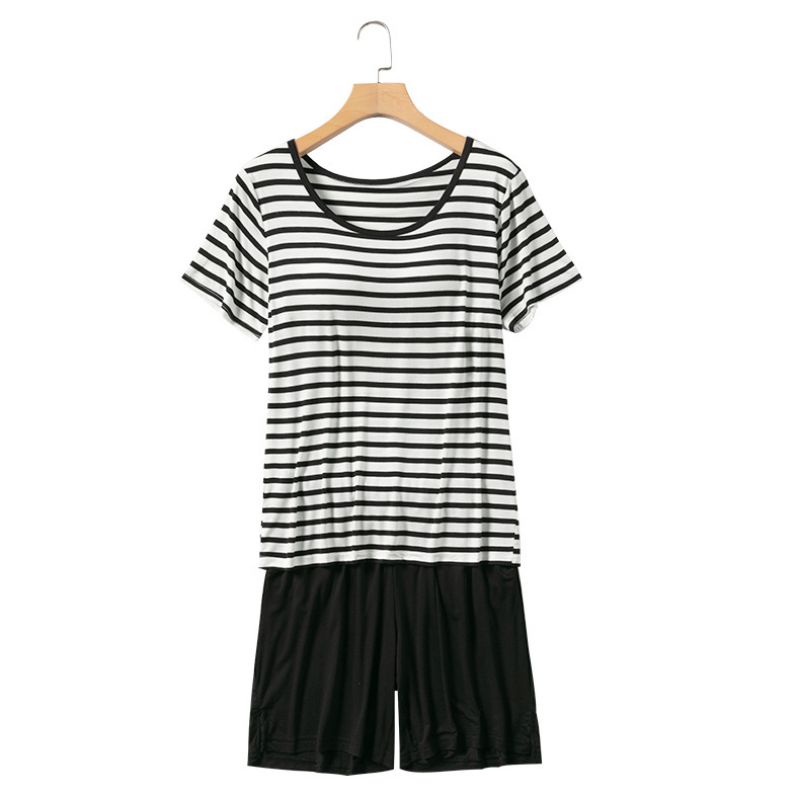 BỘ NGỦ COTTON CỘC TAY QUẦN ĐÙI CAO CẤP KHÔNG CÓ MÚT NGỰC( QUẦN CÓ TÚI) | BigBuy360 - bigbuy360.vn