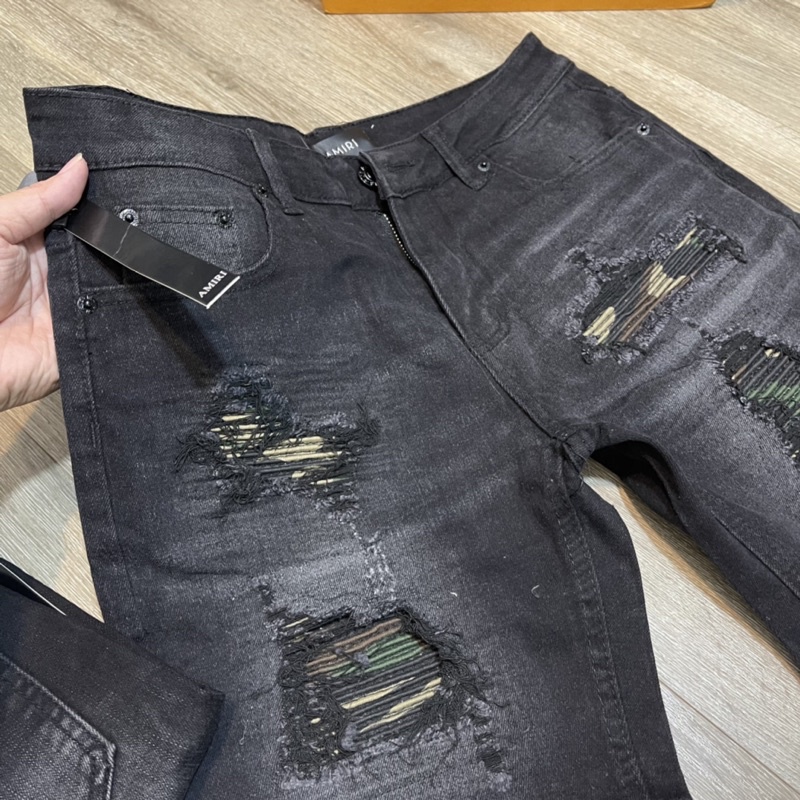 Quần Jean Ngố Nam LV Rách Nhẹ hàng Cao Cấp - Quần Bò Ngố LV cao Cấp