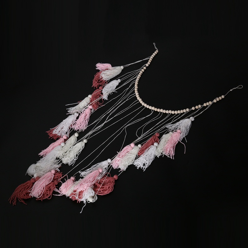 Macrame Treo tường-Lớn Macrame Treo tường với hạt gỗ-Trang trí tường sinh học cho phòng ngủ và phòng khách