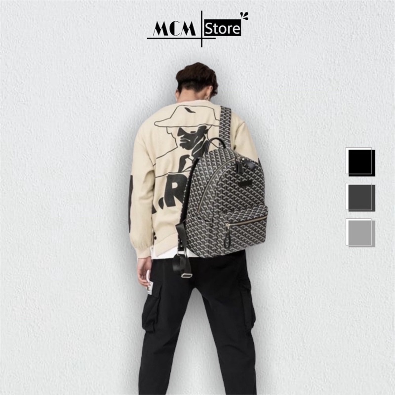 Balo Da Đi Học Edmon Maison , Balo MCM Store Cao Cấp Có Ngăn Đựng Vừa Laptop