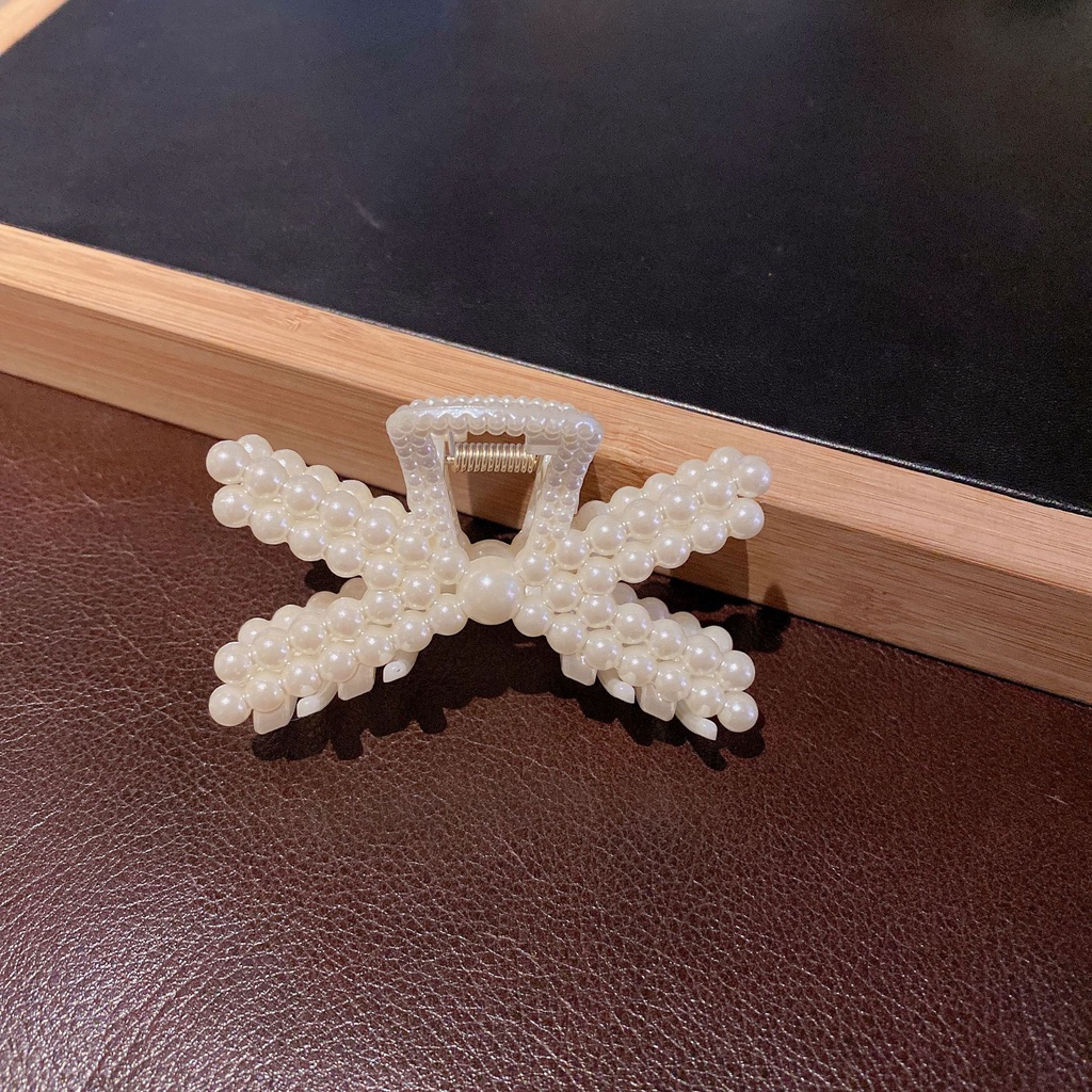 Kẹp Tóc Hình Cá Mập Đính Ngọc Trai Kích Thước Lớn Phong Cách Hàn Quốc 2023