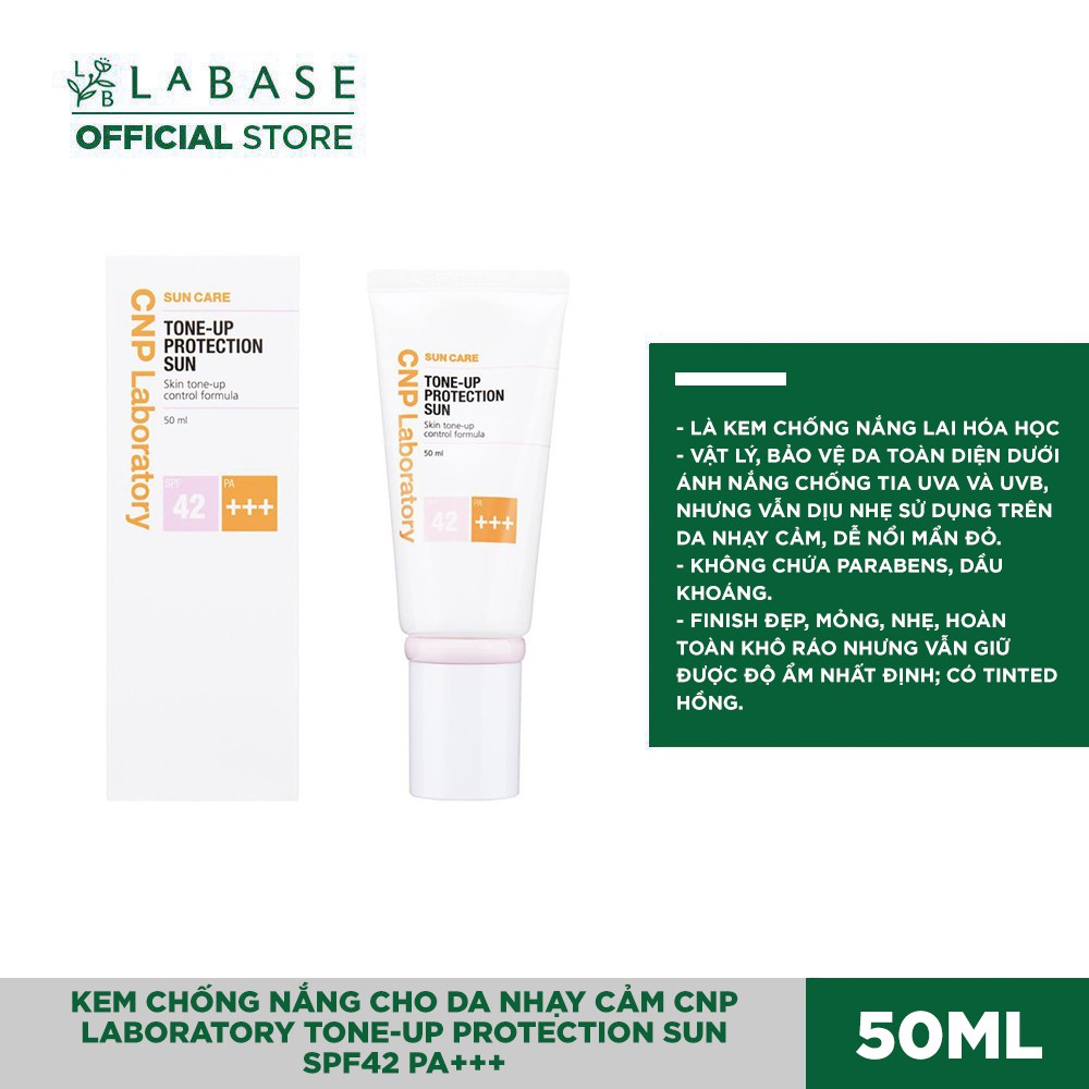 Kem Chống Nắng cho da nhạy cảm CNP Laboratory Tone-Up Protection Sun SPF42 PA+++ Tuýp 50ml