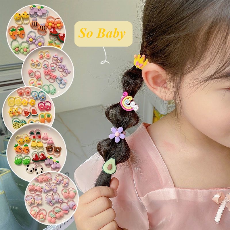 Set 10 dây buộc tóc cho bé phong cách hàn quốc - Toàn mẫu xinh luôn ạ