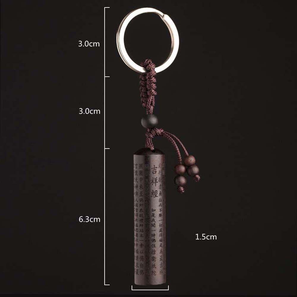 Móc khóa MMULCK Ebony bằng gỗ mun an toàn phong cách Đại Phật Tây Tạng Shurangama Mantra tài lộc thành công sang trọng