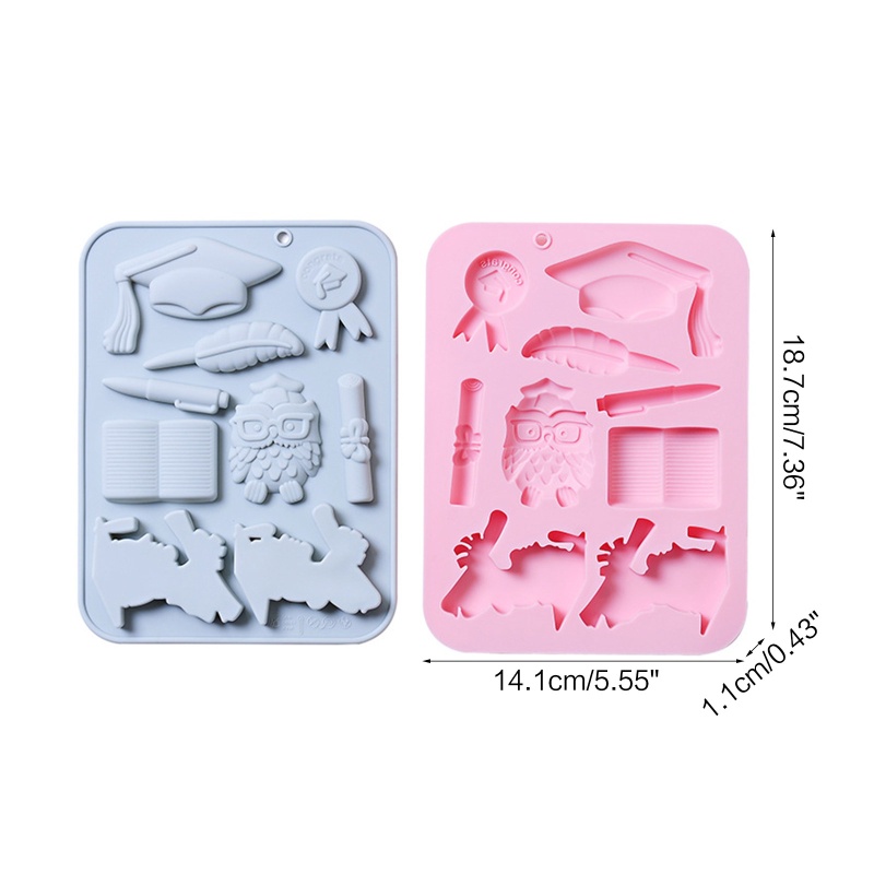 Khuôn Silicone Tạo Hình Chủ Đề Tốt Nghiệp Trang Trí Bánh