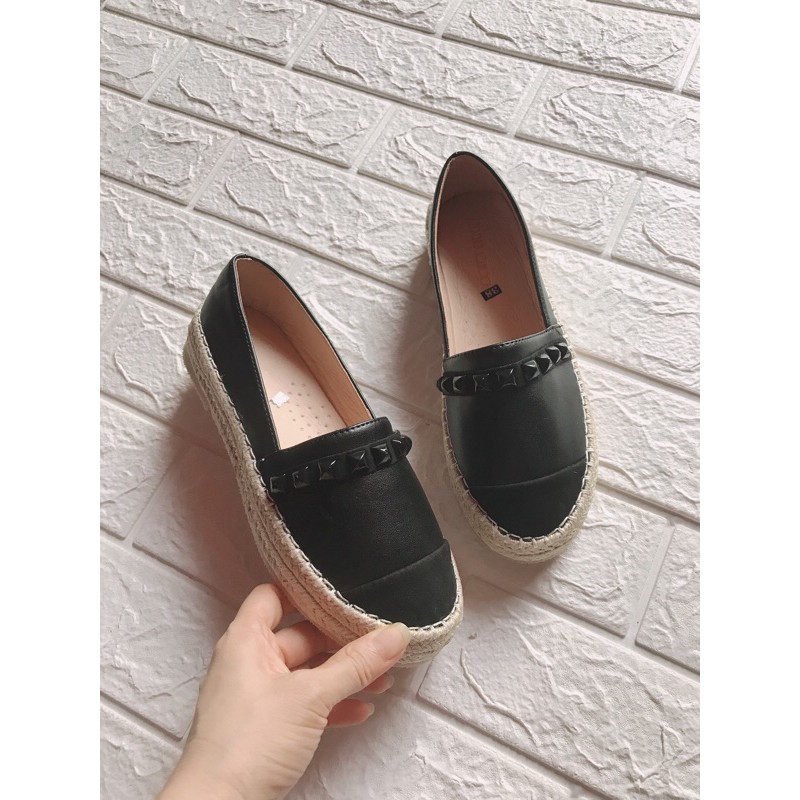 Giày slip-on đế cói viền đinh siêu chất mã T225