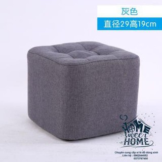 Ghế đôn chân gỗ bọc nỉ cao cấp - Ảnh thật