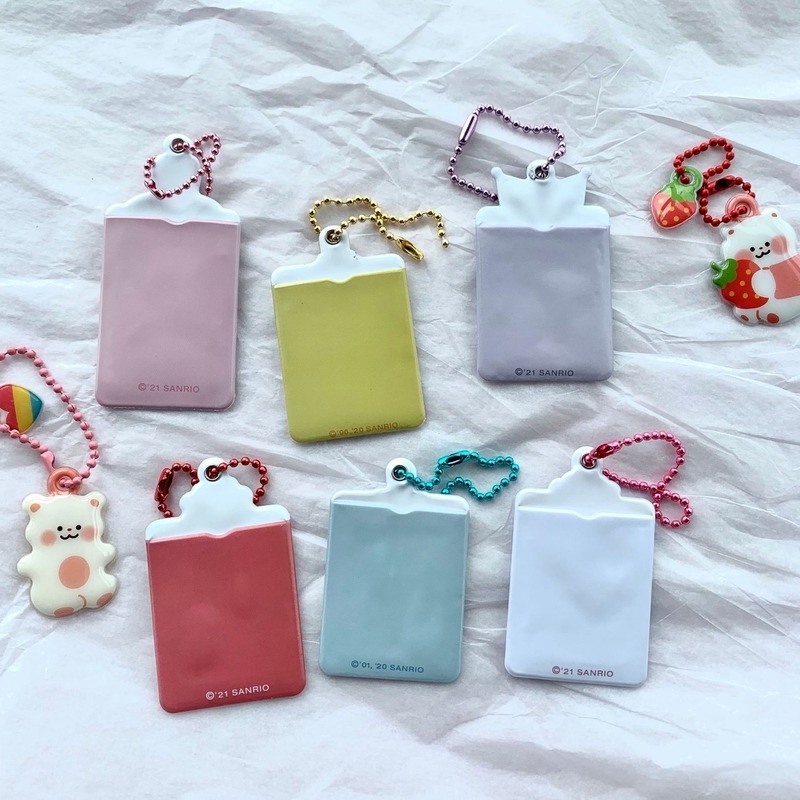 Ví Đựng Thẻ/Ảnh Mini 1 Inch Chống Thấm Nước In Họa Tiết Hoạt Hình Dễ Thương Kèm Móc Treo Xinh Xắn