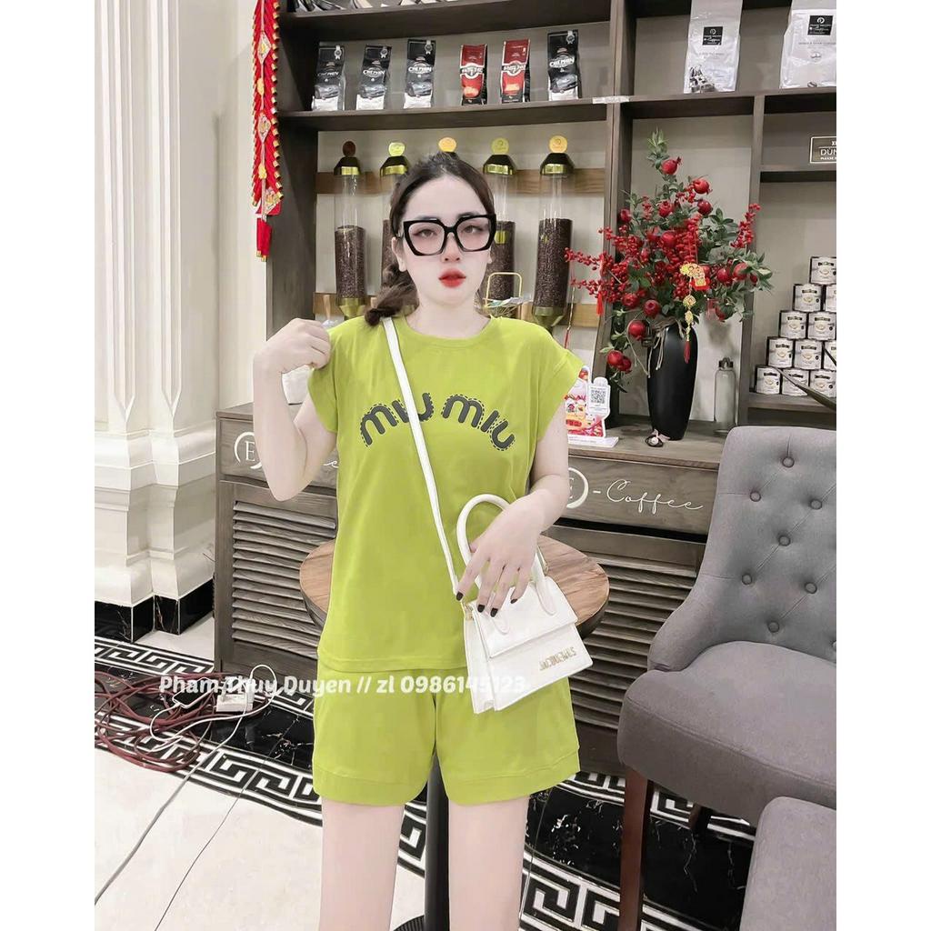Bộ đồ nữ set quần đùi áo cộc nữ cổ tròn tay hến dáng suông form vừa chất cotton đẹp mầu sắc sặc sỡ nổi bật hot trend