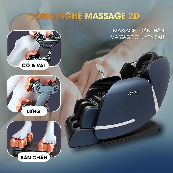 Ghế massage toàn thân Bảo hành 10 năm điều khiển giọng nói Funiko F16 phiên bản độc quyền