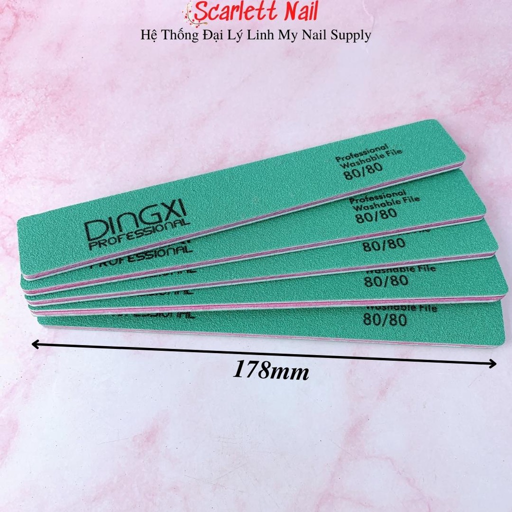 Dũa Móng Tay Dingxi Xanh- Dũa Da Bò Xanh Dũa Phá Gel Phá Bột Siêu Bền Độ Nhám 80