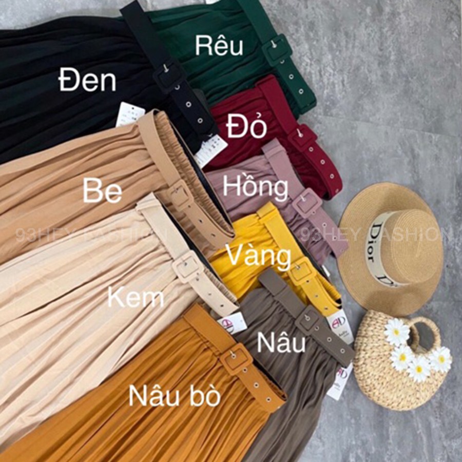 Chân Váy Xếp Ly Dáng Lửng Kèm Đai Hàng Đẹp Quảng Châu 93HEY CV03 | BigBuy360 - bigbuy360.vn