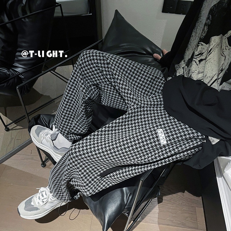 Quần dài in họa tiết răng sói cổ điển thoải mái mặc hàng ngày phong cách hip hop sành điệu cho nam size S-3XL