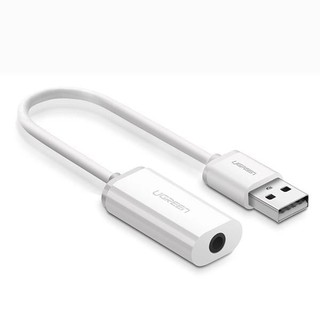 Cáp chuyển USB ra audio 3.5mm hỗ trợ Mic và Tai Nghe  màu trắng 30712 US206