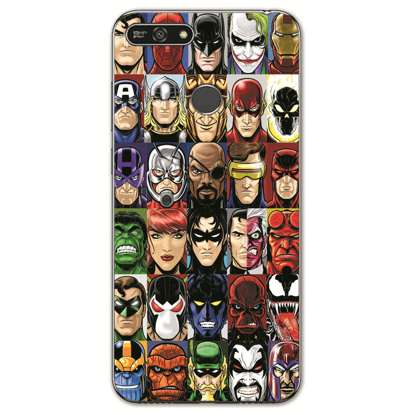 Huawei Y7 Prime 2018/Honor 6X 6C /GR3 GR5 2017/Enjoy 6 6S 5 5S Y6 Pro INS Cute Cartoon Avengers Soft Silicone TPU Phone Casing Hero iron Man Graffiti Case Back Cover Couple