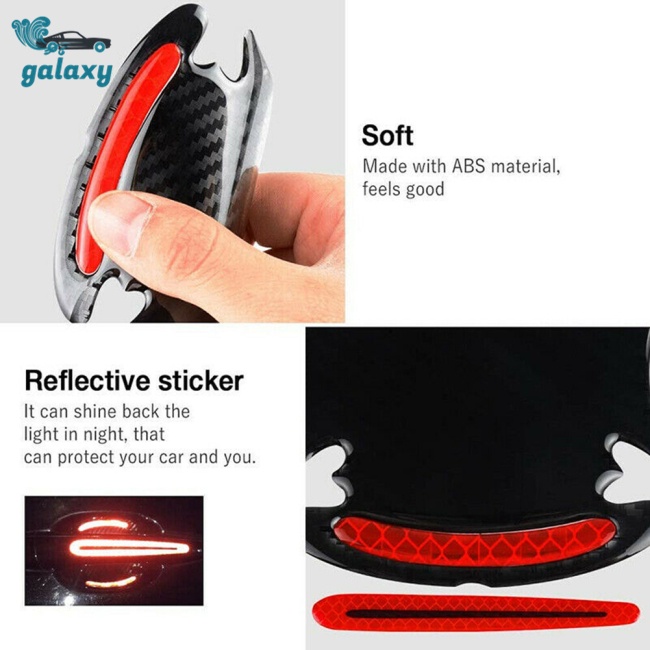 Galaxy Bộ 8 Miếng Dán Phản Quang Cảnh Báo An Toàn Chống Trầy Cho Tay Nắm Cửa Xe Hơi