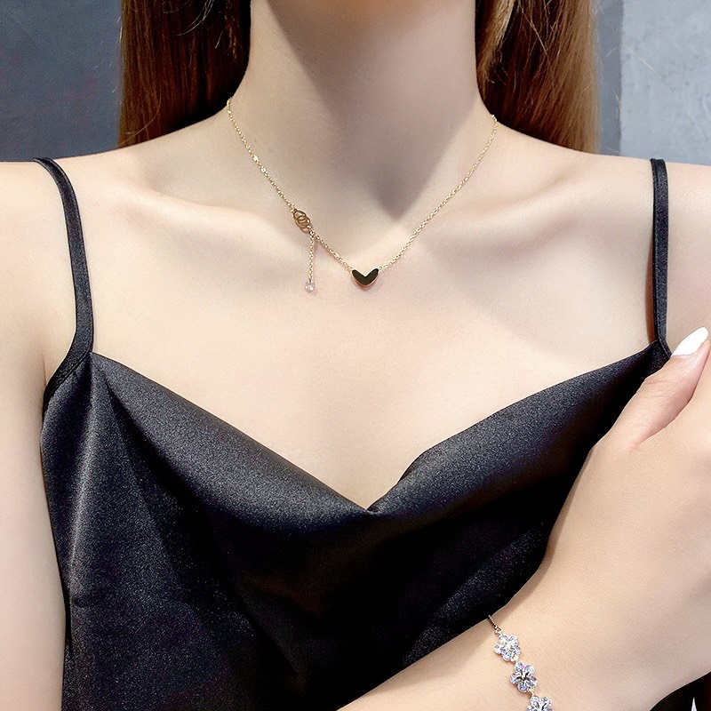 Dây chuyền nữ hình trái tim chất liệu bạc S925 cao cấp Emlux Jewelry Store