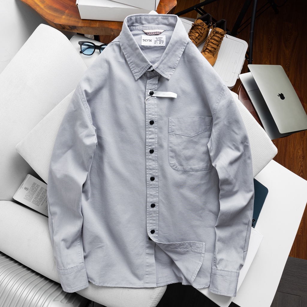 Áo sơ mi nam kaki tay dài form rộng  DICYDE AV.D.Z.07 cao cấp