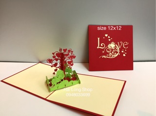Combo 5 thiệp nổi -love - (size 12x12 vaf 10x15 )- Thiệp 3D