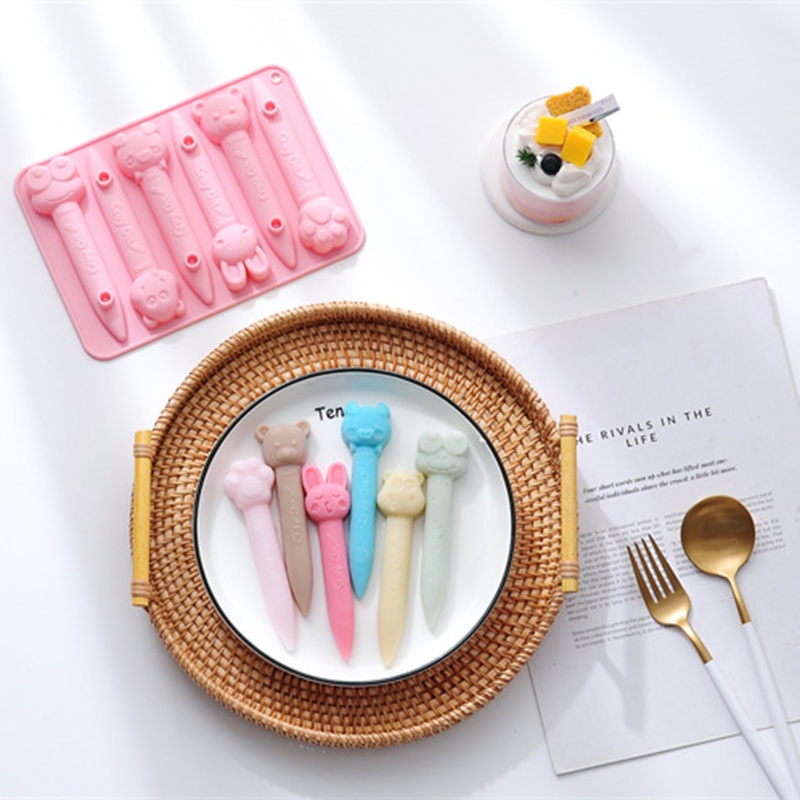 Khuôn Silicon Hình Động Vật Hoạt Hình Đáng Yêu Làm Kẹp Ngón Tay Cho Bé