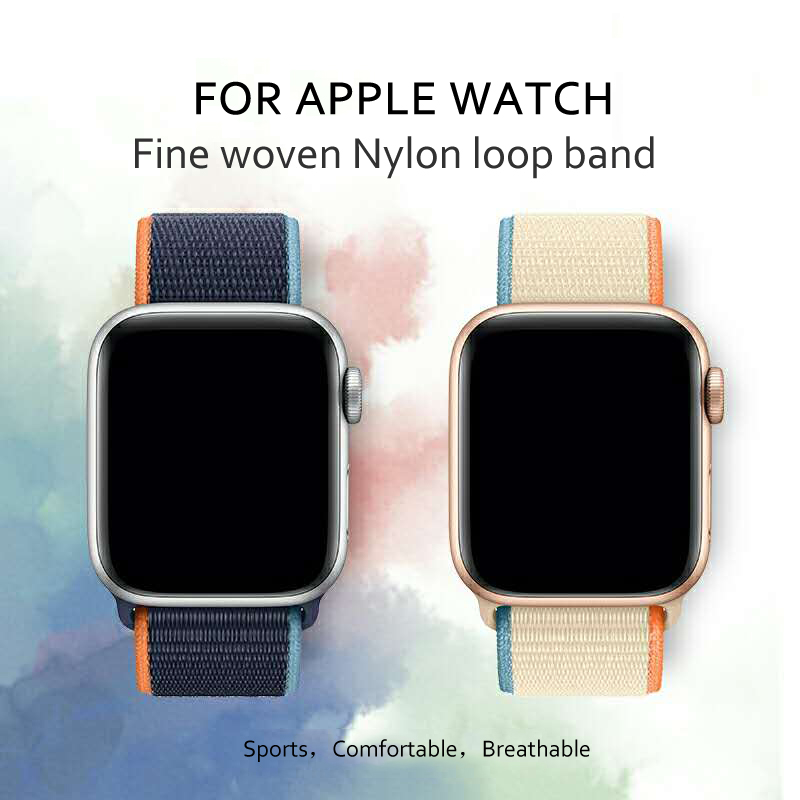 Dây Đồng Hồ Vải Nylon Bện Co Giãn Cho Watch 44mm 40mm 38mm 42mm / Iwatch Seri 6 Se 5 4 3 2 1