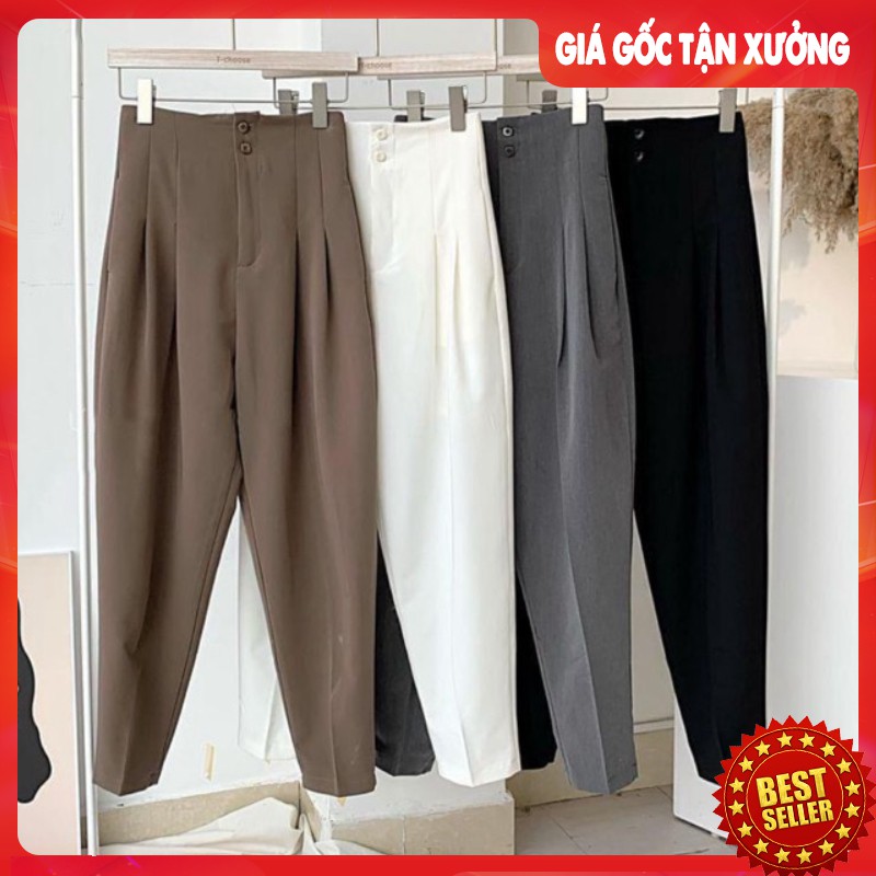 Quần Baggy Cạp Liền Hai Cúc Siêu Cao