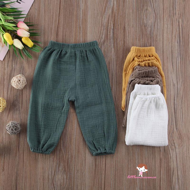 Quần dài cotton phong cách Vintage cho bé