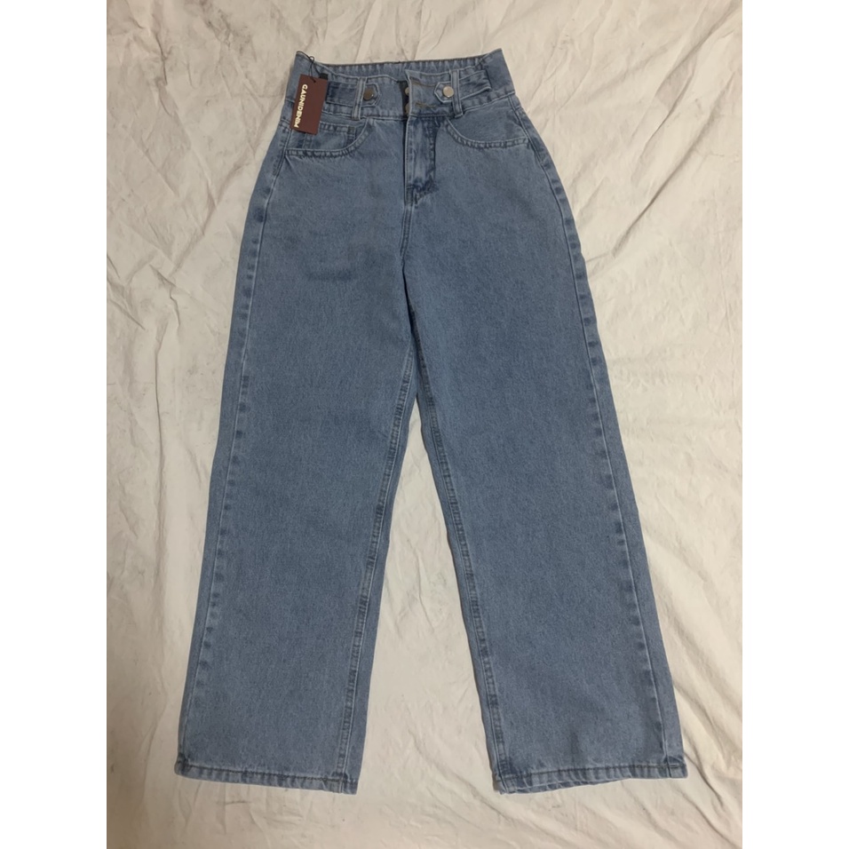 Quần jean nữ lưng cao ống rộng dáng suông đẹp cao cấp - GV01 | BigBuy360 - bigbuy360.vn