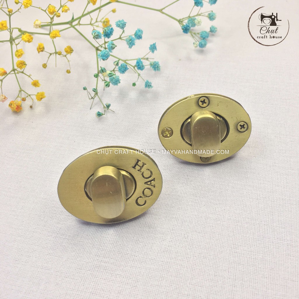 Khóa ovan xoay đồng cao cấp dùng cho túi ví