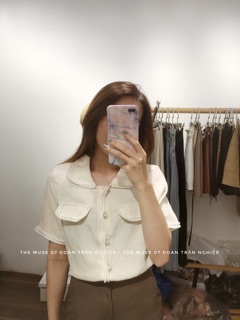 Sơ mi viền dạ tweed