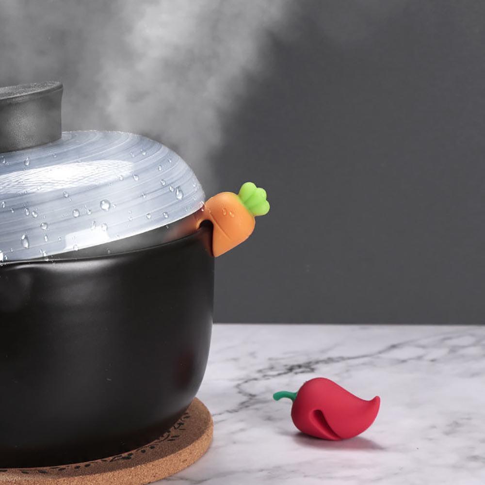 Nắp Nồi Bằng Silicone Cách Nhiệt Chống Tràn Hình Củ Cà Rốt Sáng Tạo