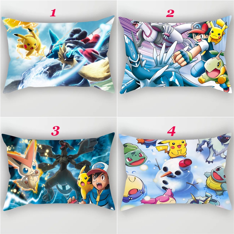 Vỏ Gối Polyester In Hình Pikachu Pokemon Đơn Mặt