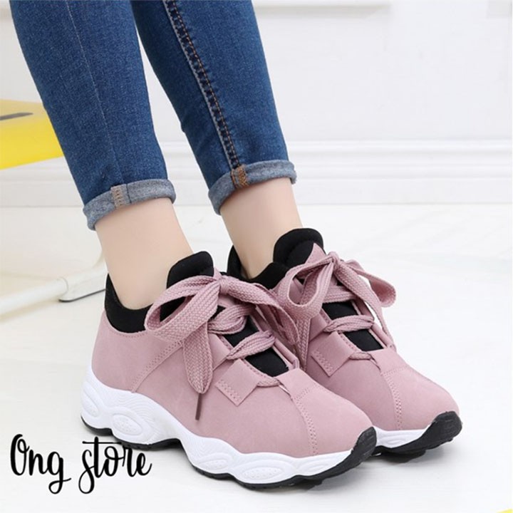 FREESHIP Giày thể thao nữ giày sneaker nữ Hàn Quốc dây to | BigBuy360 - bigbuy360.vn