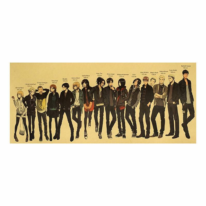 Áp Phích Trang Trí Nội Thất 70x30cm Hình Attack On Titan