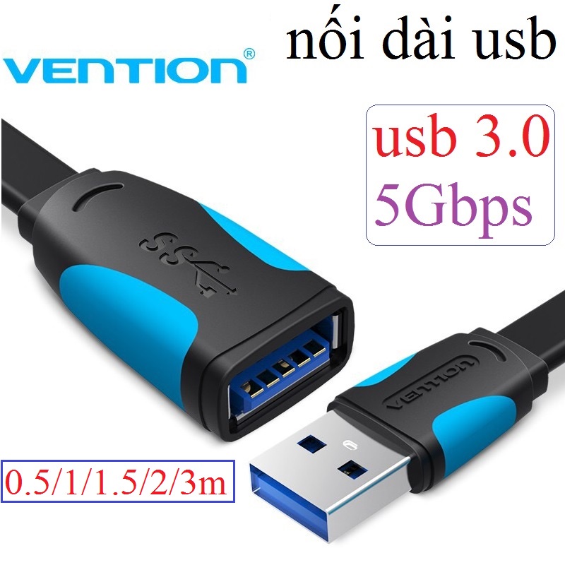 Dây nối dài usb 3.0 Vention VASA13 độ dài 0,5m 1m 1,5m 2m 3m