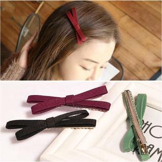 💞Yimi💞Kẹp Tóc Mỏ Vịt Đàn Hồi Hình Nơ Bên Hông Bằng Vải Hoa Đào Đài Loan Hàng Có Sẵn Bền