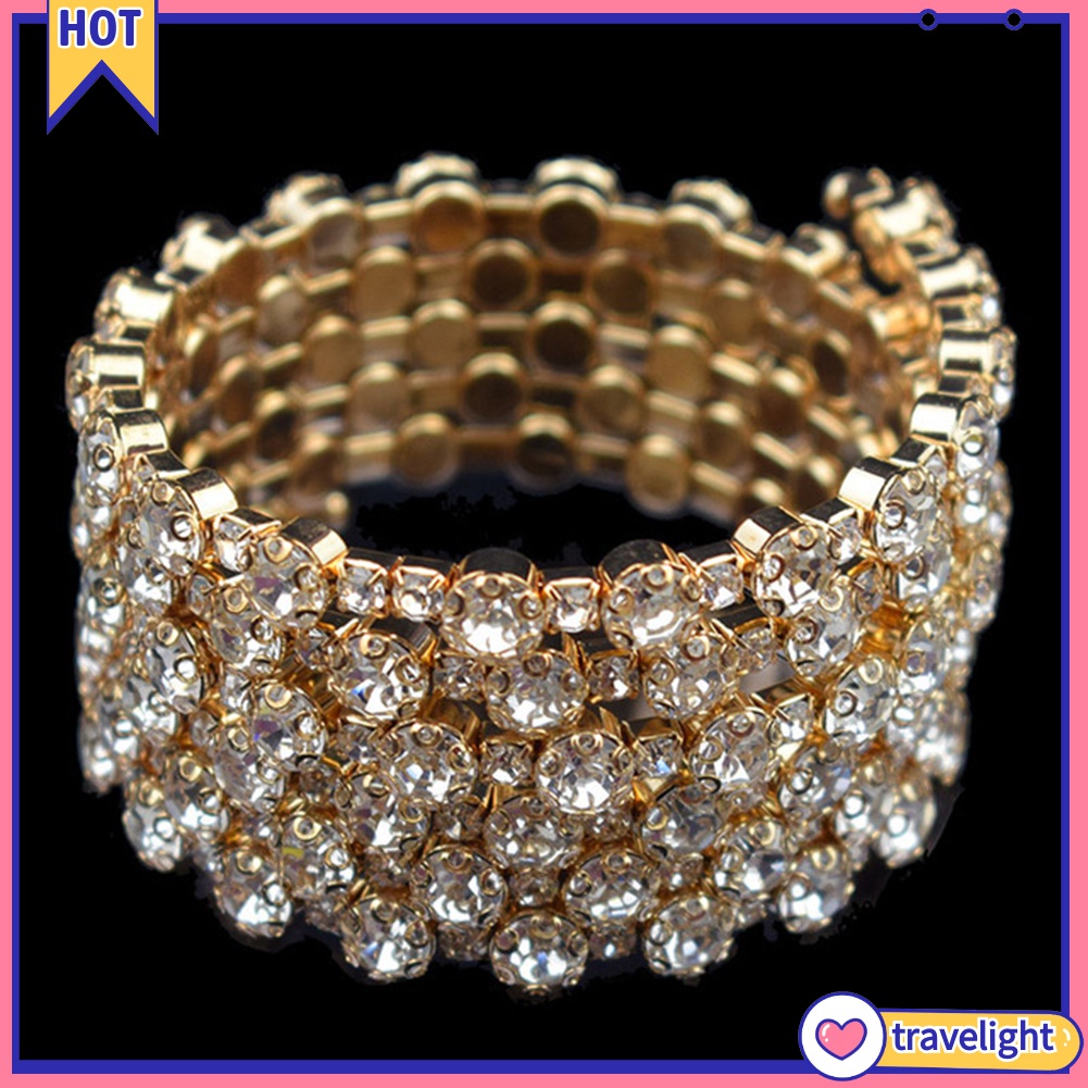 (Travelight) Vòng Tay Đính Đá Zircon Nhiều Lớp K2