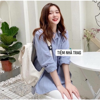 Sơ mi dáng rộng chất thô mềm