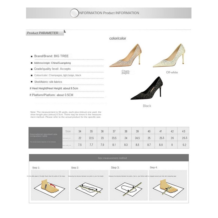 Giày Cao Gót Mũi Nhọn Đính Đá Lấp Lánh Phong Cách Âu Mỹ Quyến Rũ