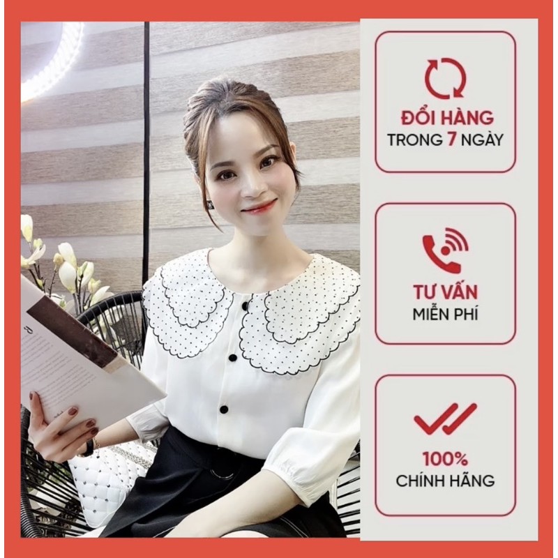 [Bán BUÔN&amp;LẺ] Áo sơ mi nữ cổ tầng độc lạ, chất mát thấm hút mồ hôi tốt, dễ phối hợp với các loại chân váy hay quần khác