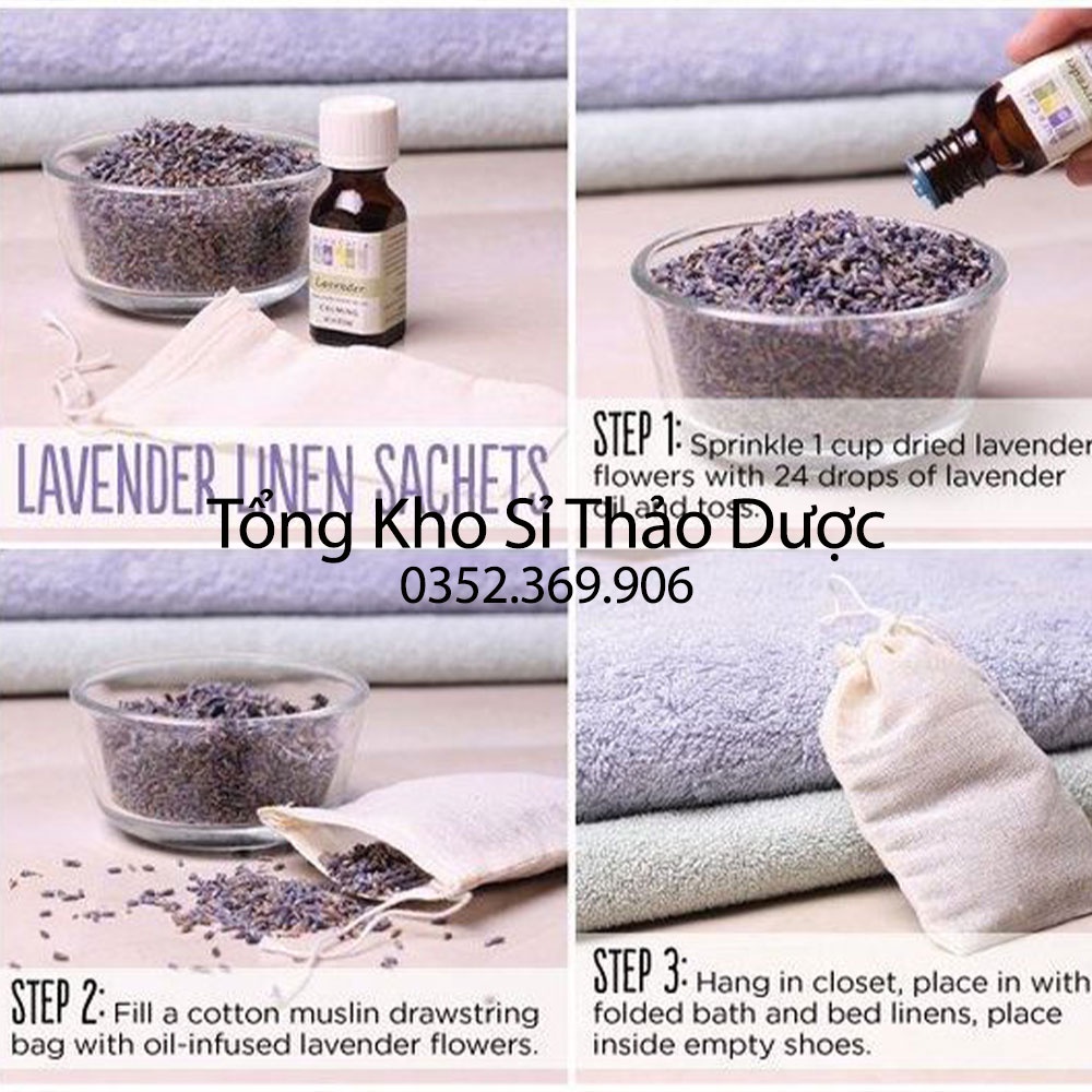 Nụ hoa oải hương khô 500g (Lavender, làm trà hoa, tinh dầu, túi thơm khử mùi)