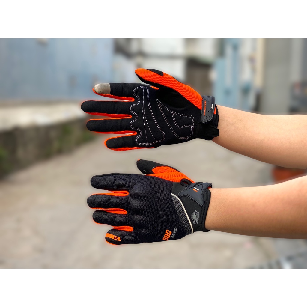 Găng tay full ngón có thể lướt điện thoại, hàng cao cấp chính hãng POC PG09 Dài Đen logo