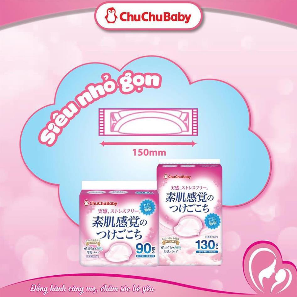 Lót thấm sữa Nhật Bản chính hãng ChuChu Baby hộp 30 miếng, 90 miếng, 130 miếng