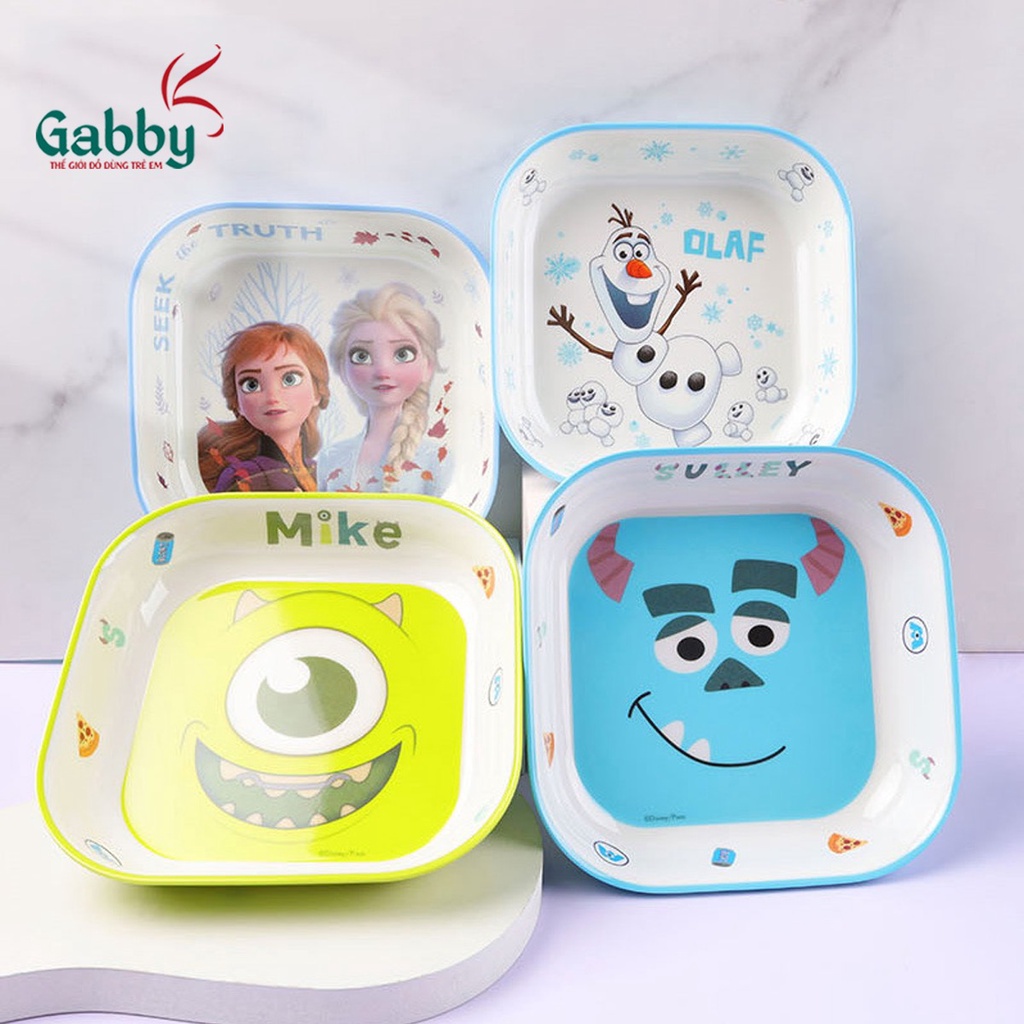 Dĩa cho bé Melamine vuông kích thước 17.9x3.9cm siêu đáng yêu