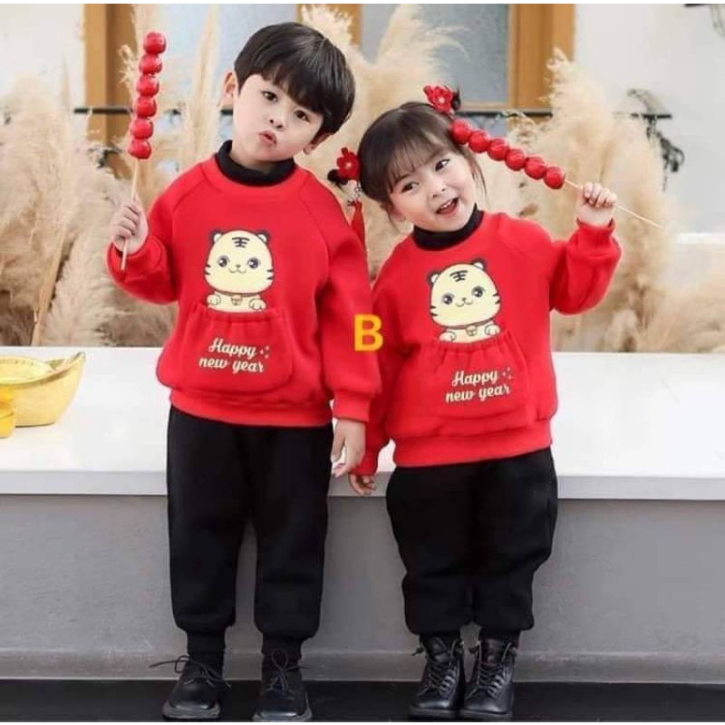 Bộ nỉ lót lông mặc tết